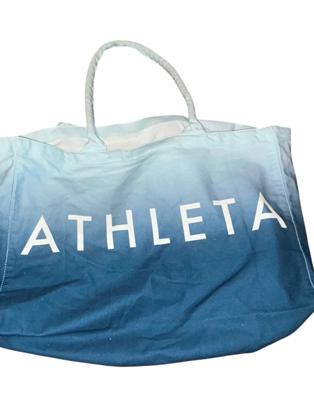 Athleta Ombre Navy-to-Light Blue Canvas Tote